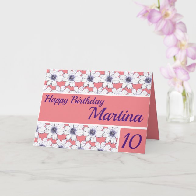 Floral pattern design Pink Birthday Card (Orchid)