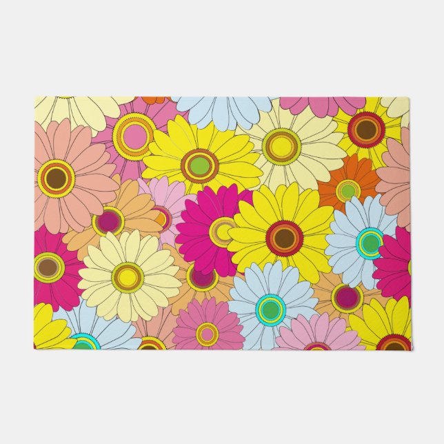 floral pattern doormat (Front)