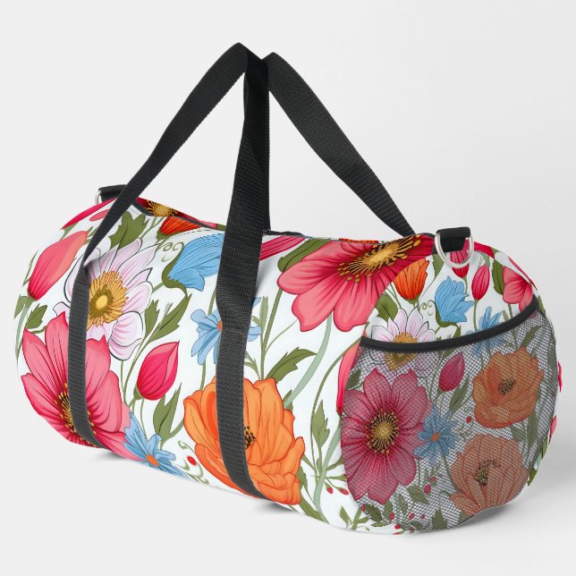 Floral Pattern Duffle Bag (Right Corner)