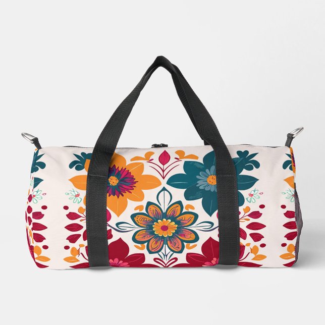 Floral Pattern  Duffle Bag (Mexican Style Duffle Bag Carry  Anywhere!)