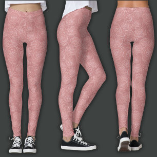 Floral Pattern   Dusty Rose Leggings
