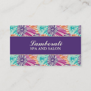 Floral Pattern Elegant Hairdresser Salon Groupon Business Card