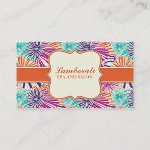 Floral Pattern Elegant Hairdresser Stylist Salon Business Card