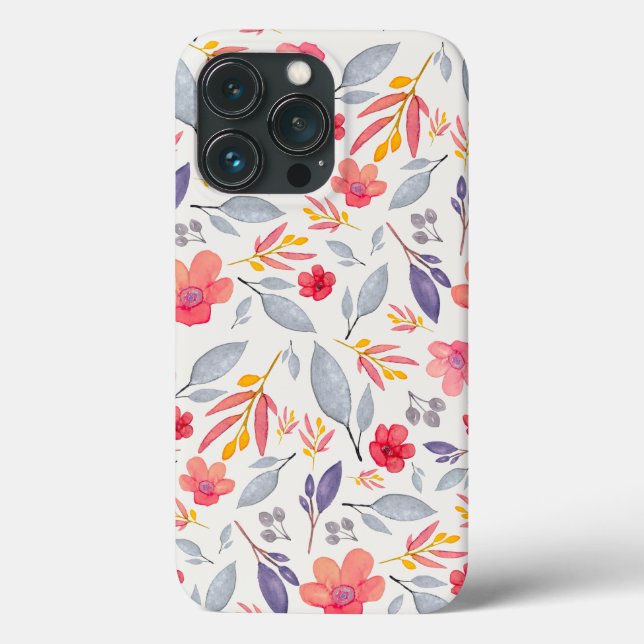 Floral Pattern feat. Blue Phone Case (Back)