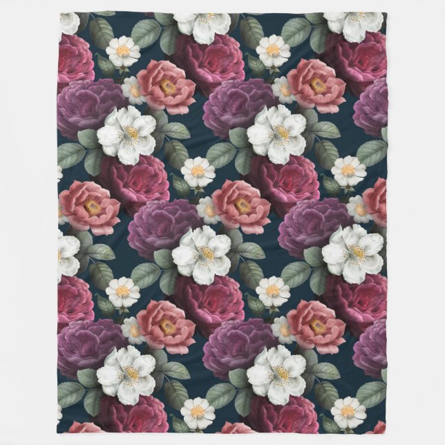 Floral pattern fleece blanket (Front)
