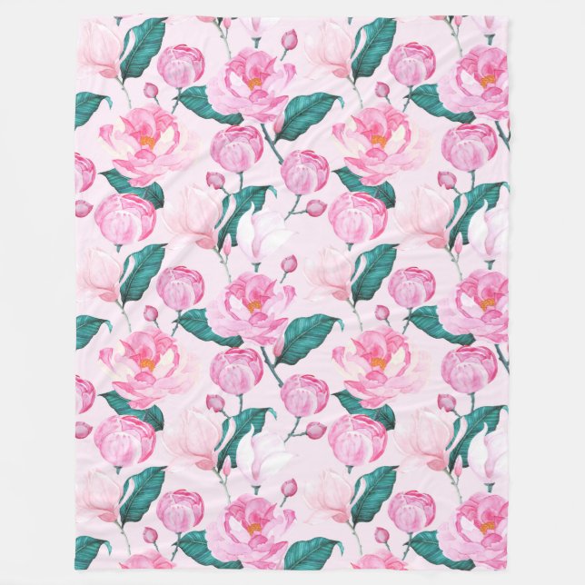 Floral pattern fleece blanket (Front)