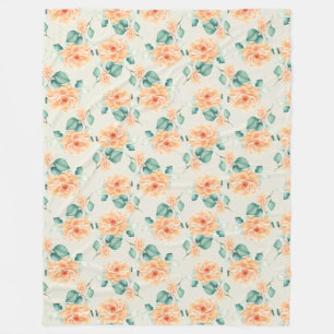 Floral pattern fleece blanket