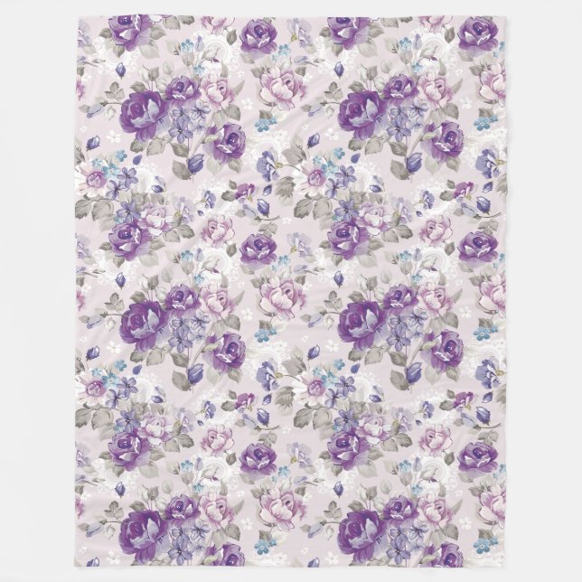Floral pattern fleece blanket (Front)
