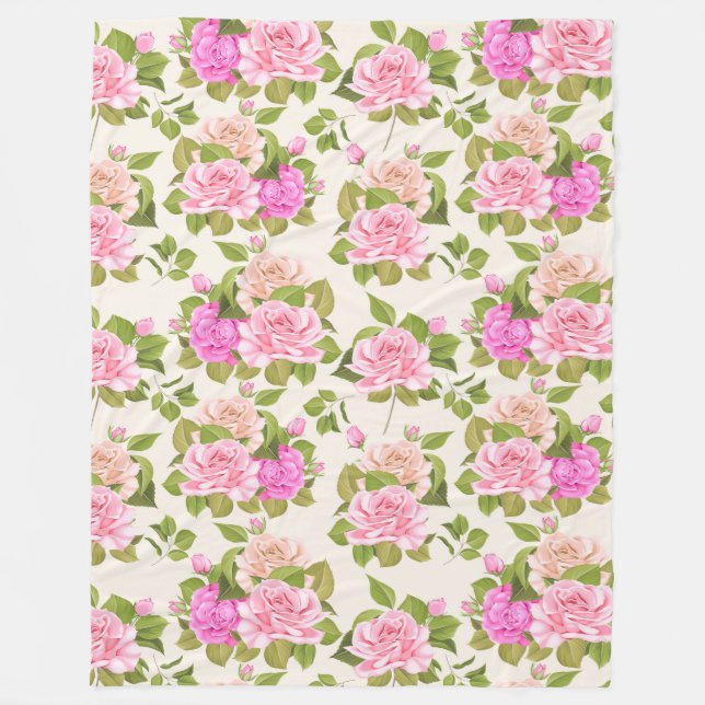 Floral pattern fleece blanket (Front)
