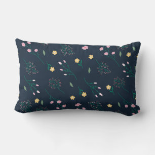 Floral Pattern Flower Bloom 13" x 21" Lumbar Cushion