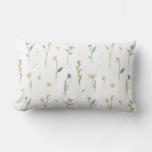 Floral Pattern Flower Bloom 13" x 21" Lumbar Cushion
