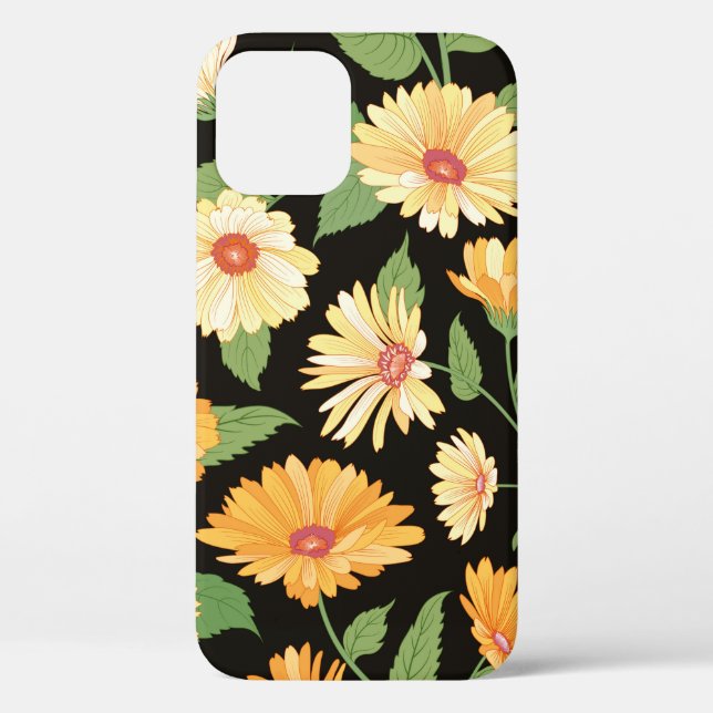 Floral pattern. Flower marigold seamless backgroun Case-Mate iPhone Case (Back)