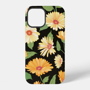 Floral pattern. Flower marigold seamless backgroun iPhone 12 Case