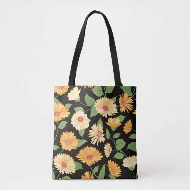 Floral pattern. Flower marigold seamless backgroun Tote Bag (Front)