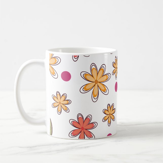 floral pattern flowers floral design botanical flo coffee mug (Left)