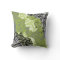 Floral pattern green grey throw pillow