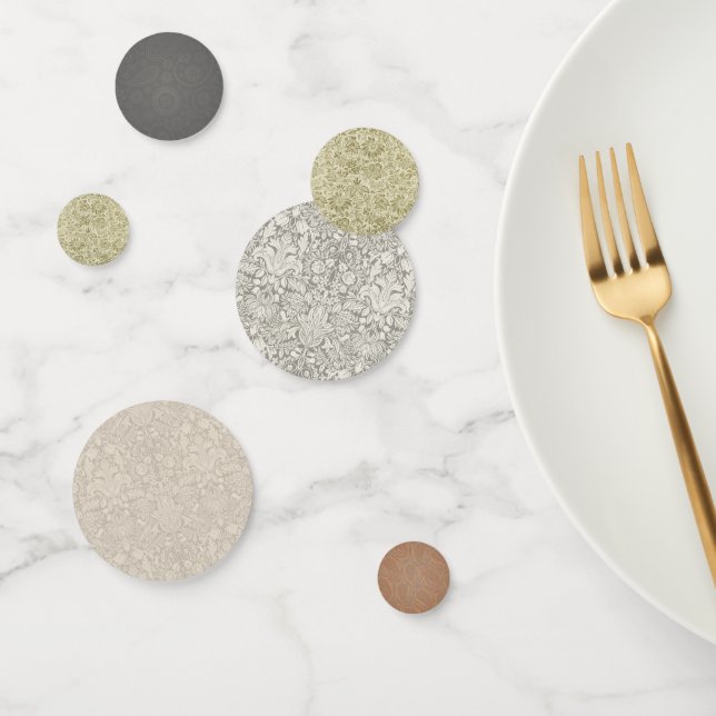 Floral Pattern Green Sage Antique Damask Confetti (Group)