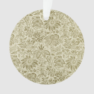 Floral Pattern Green Sage Antique Damask Ornament