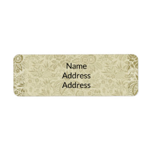 Floral Pattern Green Sage Antique Damask Return Address Label