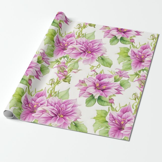 Floral Pattern I Lima Flowers Wrapping Paper (Unrolled)