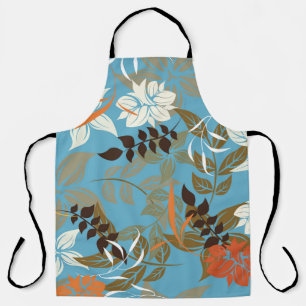 Floral Pattern Illustration: Seamless Vintage Back Apron
