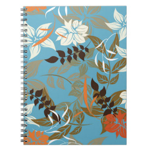 Floral Pattern Illustration: Seamless Vintage Back Notebook