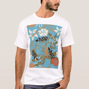 Floral Pattern Illustration: Seamless Vintage Back T-Shirt
