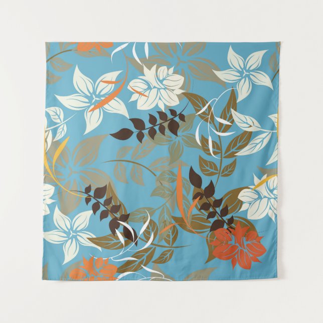 Floral Pattern Illustration: Seamless Vintage Back Tapestry (Front)