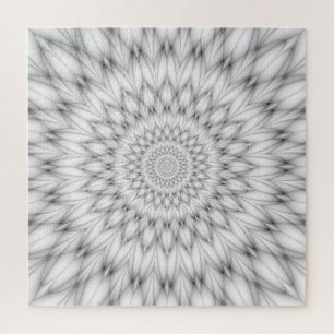 Floral Pattern in Black and White Jigsaw Puzzle