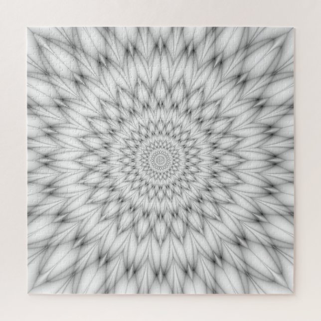 Floral Pattern in Black and White Jigsaw Puzzle (Vertical)