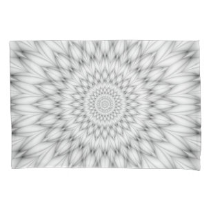 Floral Pattern in Black and White Pillowcase