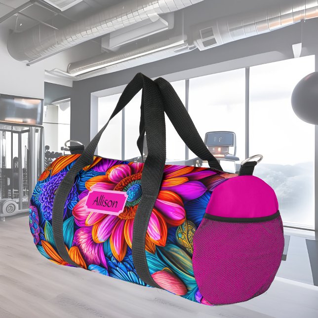 Floral pattern in boho style, custom  duffle bag (Creator Uploaded)