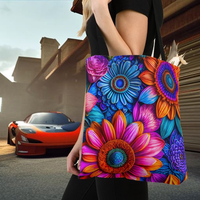 Floral pattern in boho style tote bag (Creator Uploaded)