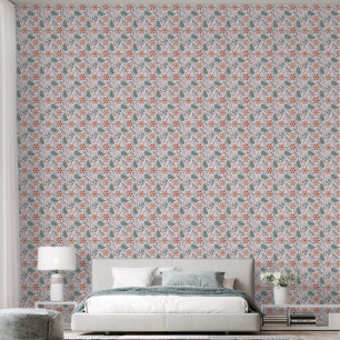 Floral pattern in boho style wallpaper