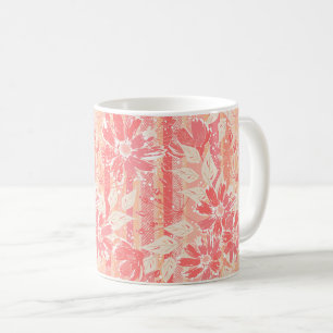 Floral pattern in fashionable peach shades coffee mug