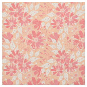 Floral pattern in fashionable peach shades.  fabric