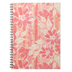 Floral pattern in fashionable peach shades notebook