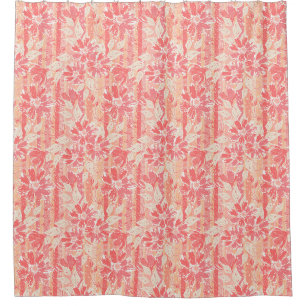 Floral pattern in fashionable peach shades shower curtain