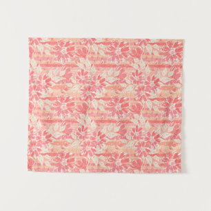 Floral pattern in fashionable peach shades tapestry
