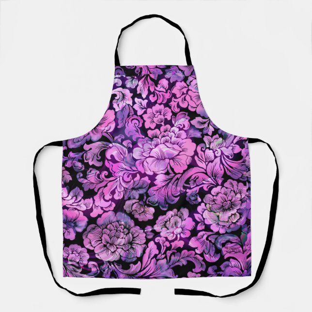 Floral Pattern in Hot Pink Apron (Front)