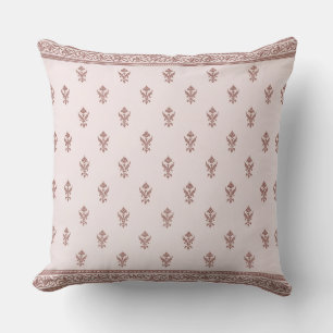 Floral Pattern In Mushroom Pink Cushion