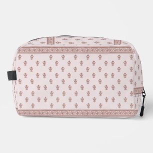 Floral Pattern In Mushroom Pink Dopp Kit