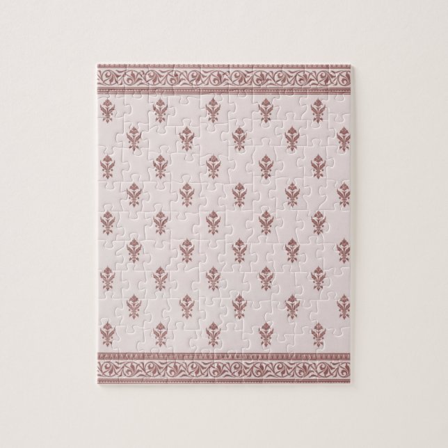 Floral Pattern In Mushroom Pink Jigsaw Puzzle (Vertical)