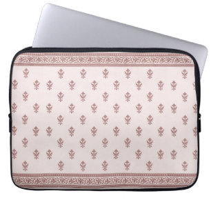 Floral Pattern In Mushroom Pink Laptop Sleeve