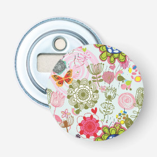 Floral pattern in retro style 2 bottle opener