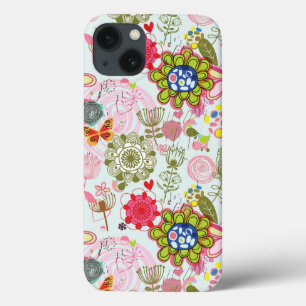 Floral pattern in retro style 2 iPhone 13 case