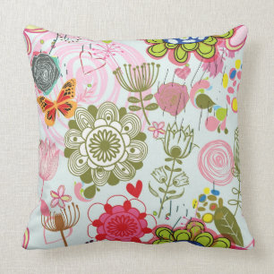Floral pattern in retro style 2 cushion