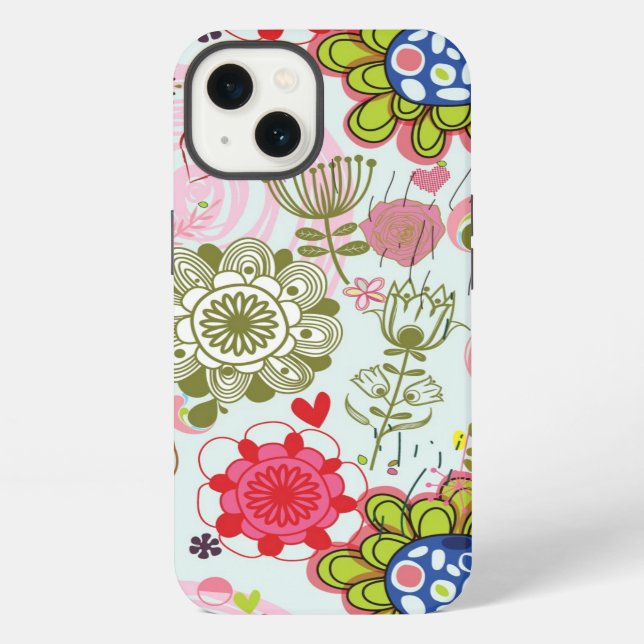Floral pattern in retro style 2 iPhone case (Back)