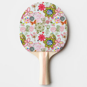 Floral pattern in retro style 2 ping pong paddle