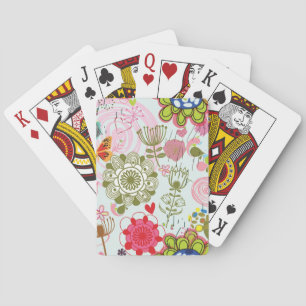 Floral pattern in retro style 2 playing cards